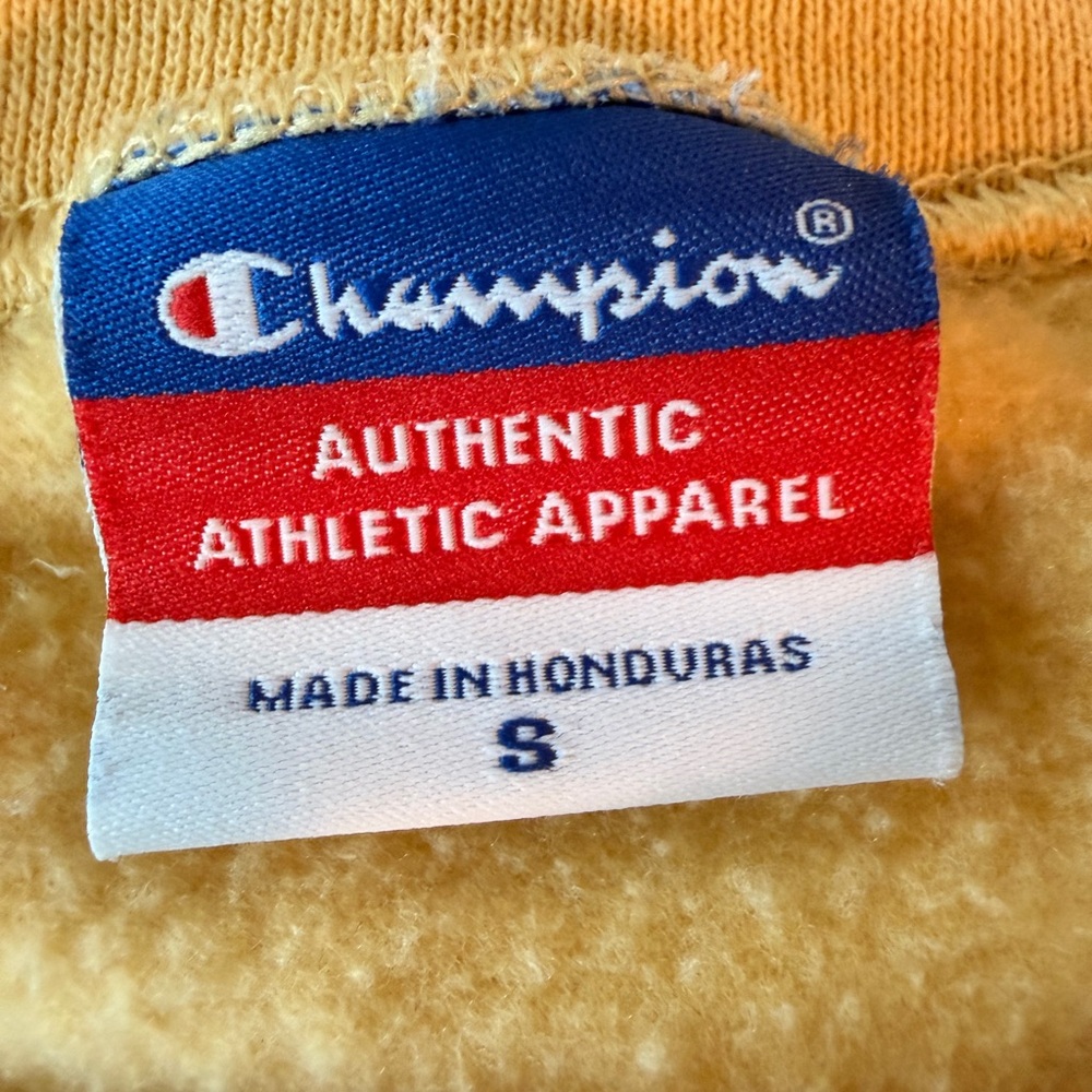 Vintage Champion Purdue Yellow Sweatshirt Crew Neck Loungewear Unisex Size S - Picture 6 of 8